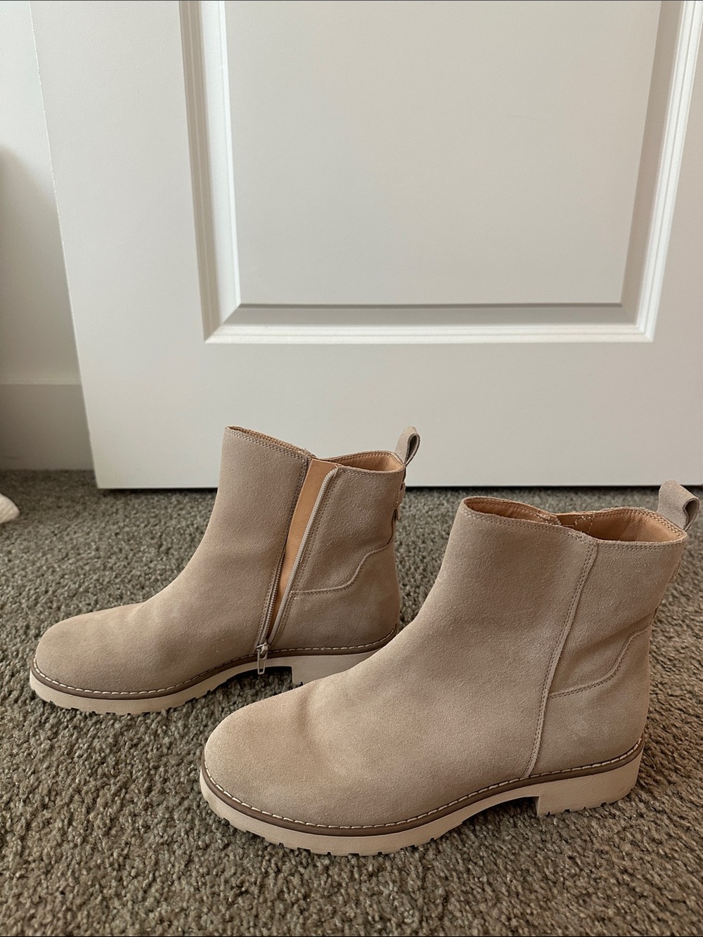 Crown Vintage Taupe Suede Ankle Booties